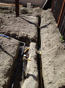 a new sprinkler line ditch